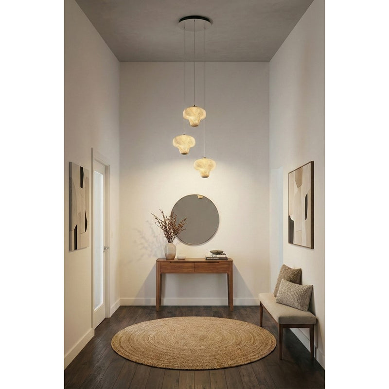 Artcraft Solara 3Lt LED Chandelier, Graphite/Cloudy Swirl