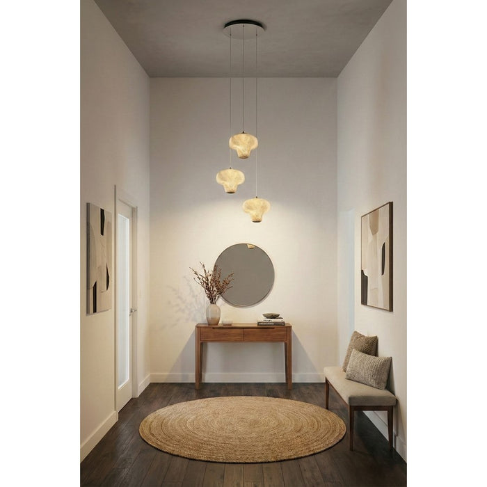 Artcraft Solara 3Lt LED Chandelier, Graphite/Cloudy Swirl
