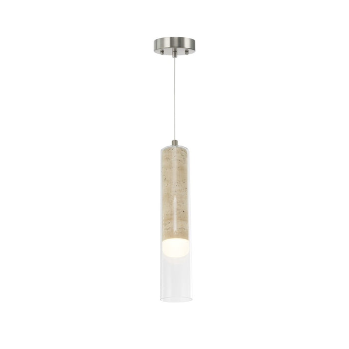 Artcraft Zara 1Lt LED Pendant, Brushed Nickel/Clear