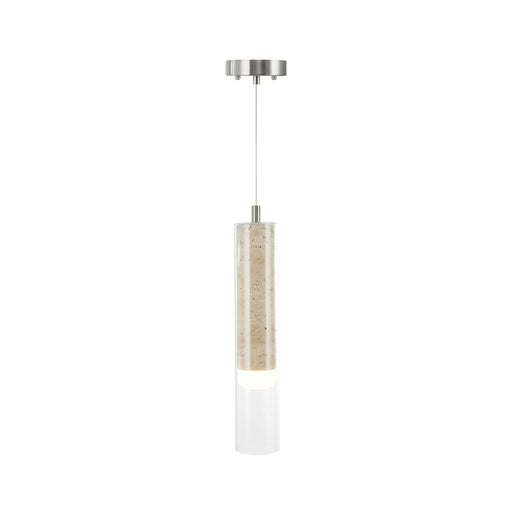 Artcraft Zara 1Lt LED Pendant, Brushed Nickel/Clear