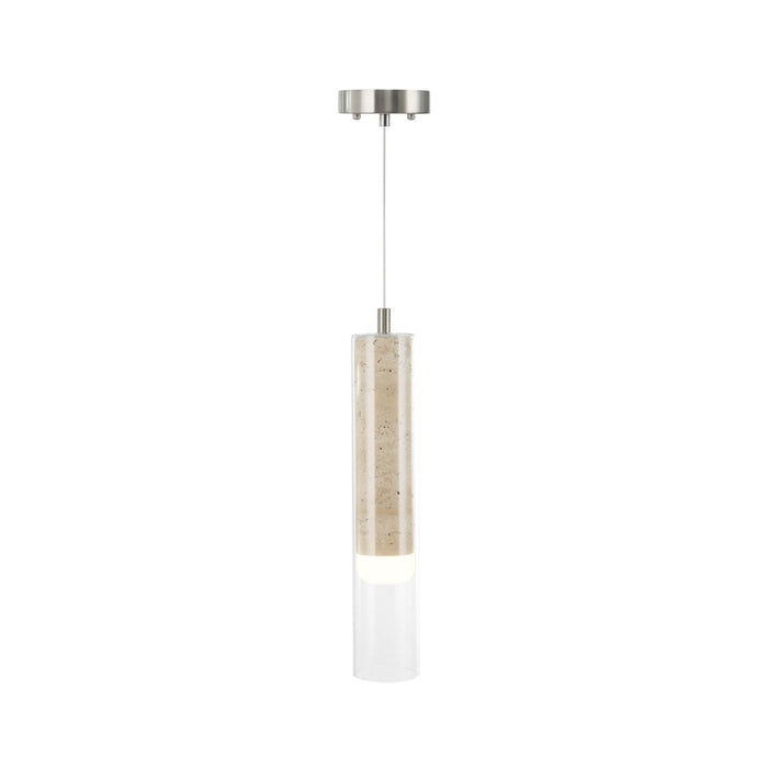 Artcraft Zara 1Lt LED Pendant, Brushed Nickel/Clear