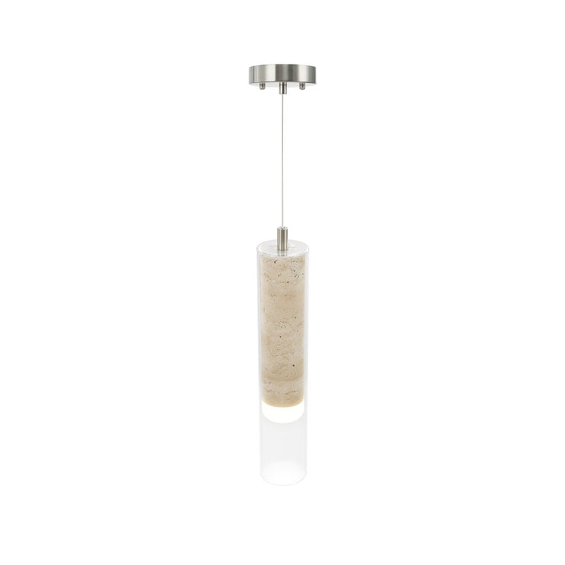 Artcraft Zara 1Lt LED Pendant, Brushed Nickel/Clear
