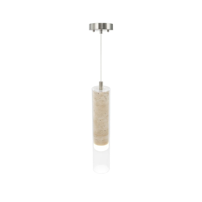 Artcraft Zara 1Lt LED Pendant, Brushed Nickel/Clear