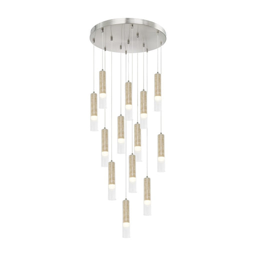 Artcraft Zara 13Lt LED Chandelier, Brushed Nickel/Clear