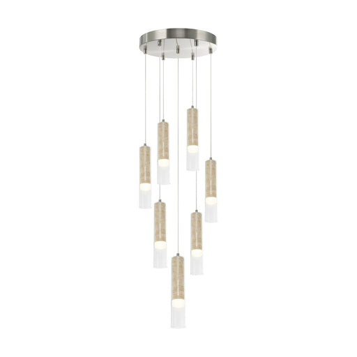 Artcraft Zara 7Lt LED Chandelier, Brushed Nickel/Clear