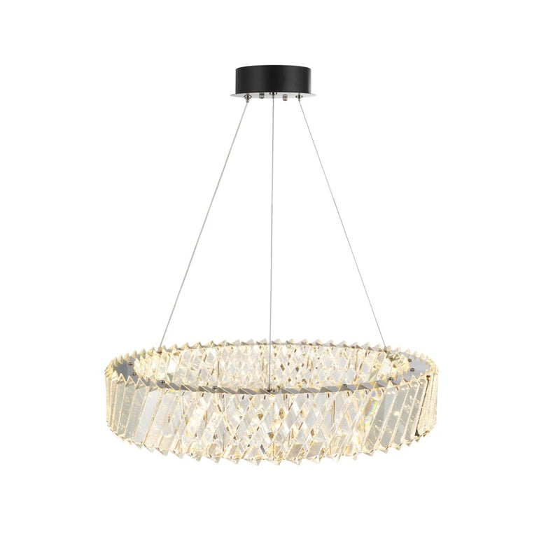 Artcraft Alya 1Lt LED 17" Chandelier, Polished Nickel/Clear