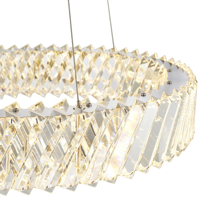 Artcraft Alya 1Lt LED 17" Chandelier, Polished Nickel/Clear