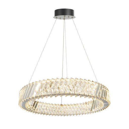 Artcraft Alya 1Lt LED 24" Chandelier, Polished Nickel/Clear