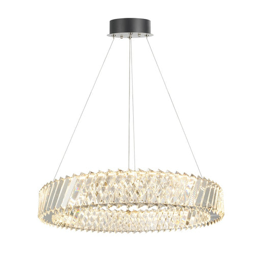 Artcraft Alya 1Lt LED 24" Chandelier, Polished Nickel/Clear