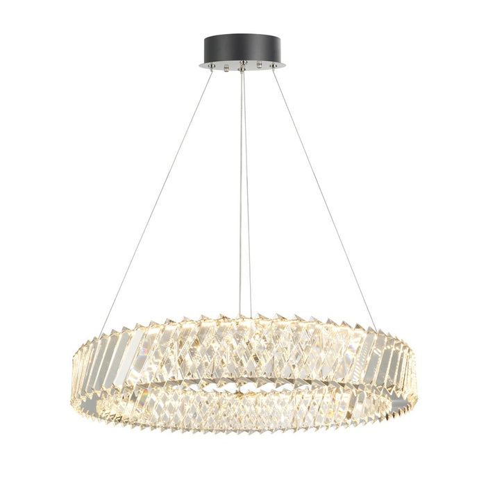 Artcraft Alya 1Lt LED 24" Chandelier, Polished Nickel/Clear