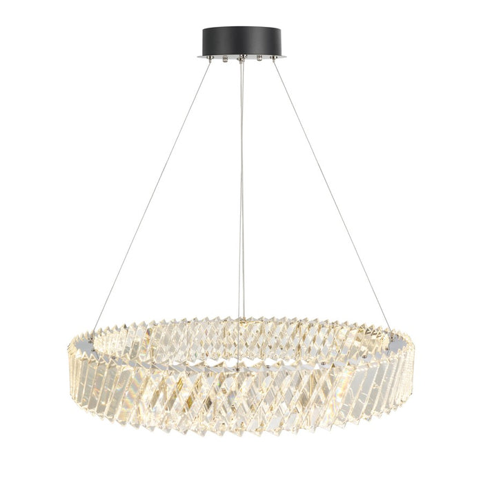 Artcraft Alya 1Lt LED 24" Chandelier, Polished Nickel/Clear