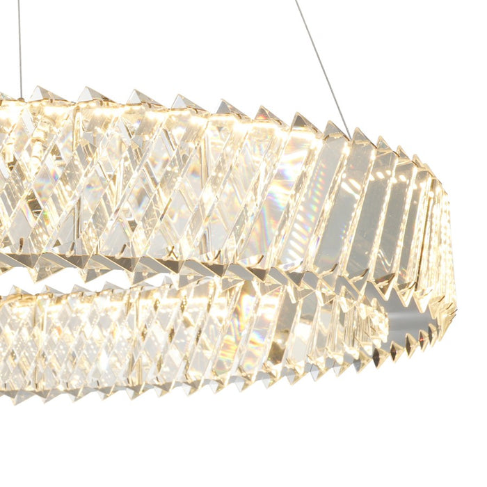 Artcraft Alya 1Lt LED 24" Chandelier, Polished Nickel/Clear