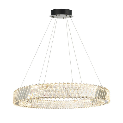 Artcraft Alya 1Lt LED 32" Chandelier, Polished Nickel/Clear