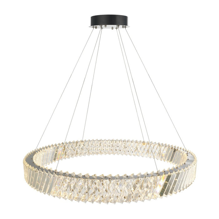 Artcraft Alya 1Lt LED 32" Chandelier, Polished Nickel/Clear