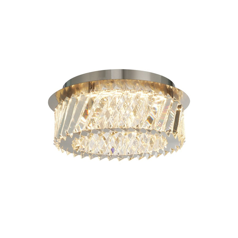 Artcraft Alya 1Lt LED 12" Flush-Mount, Polished Nickel/Clear