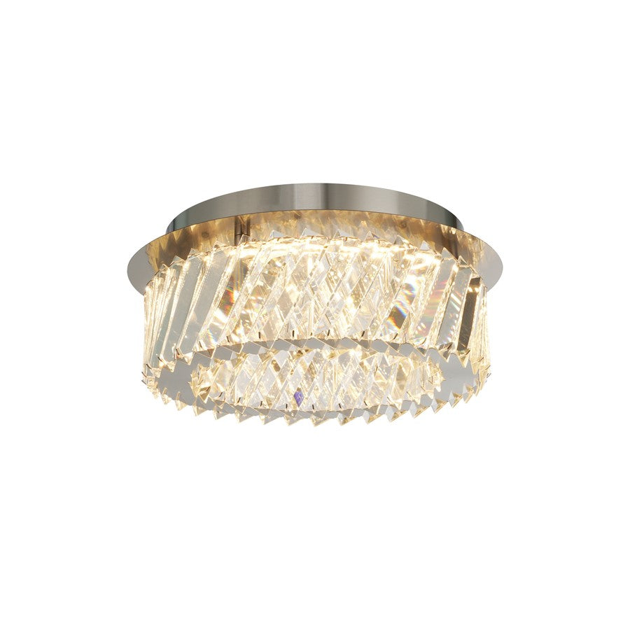 Artcraft Alya 1Lt LED 12" Flush-Mount, Polished Nickel/Clear