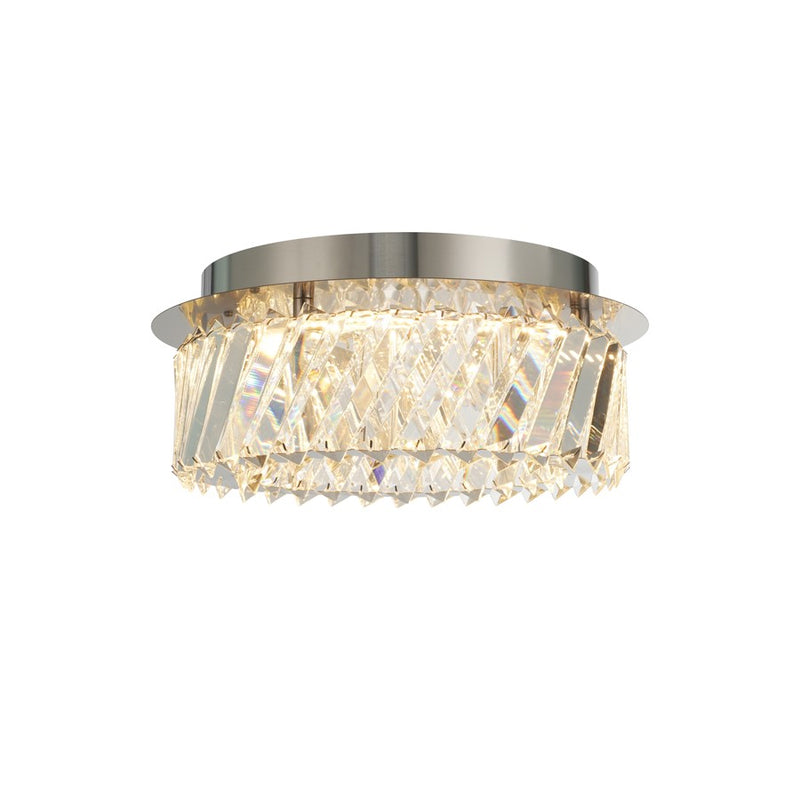Artcraft Alya 1Lt LED 12" Flush-Mount, Polished Nickel/Clear