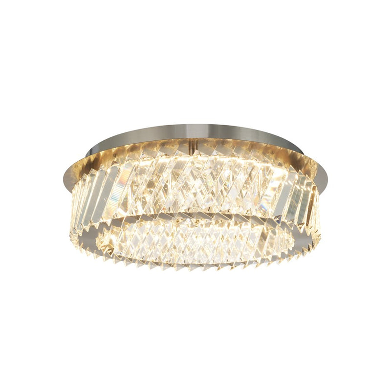 Artcraft Alya 1Lt LED 16" Flush-Mount, Polished Nickel/Clear