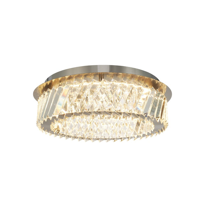 Artcraft Alya 1Lt LED 16" Flush-Mount, Polished Nickel/Clear