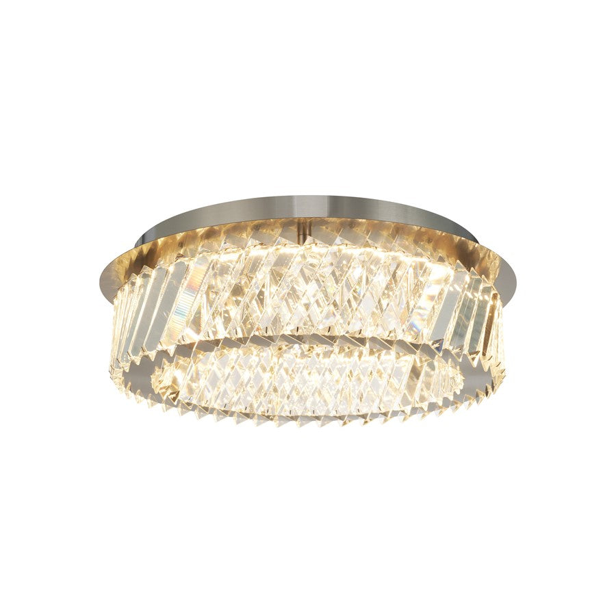 Artcraft Alya 1Lt LED 16" Flush-Mount, Polished Nickel/Clear