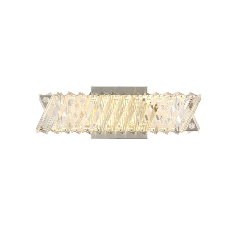 Artcraft Alya 1Lt LED 15" Wall Sconce, Polished Nickel/Clear
