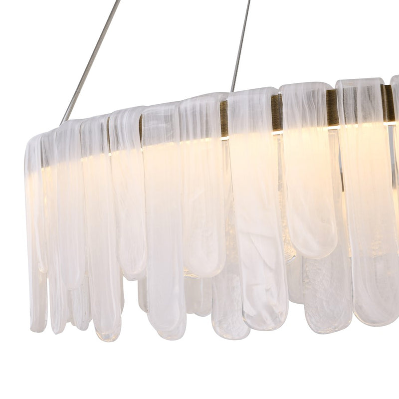 Artcraft Roselle 1Lt LED 33" Pendant, Legacy Brass/Piastra