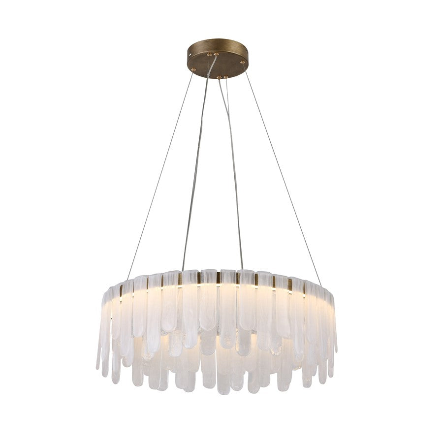 Artcraft Roselle 1Lt LED 25" Pendant, Legacy Brass/Piastra