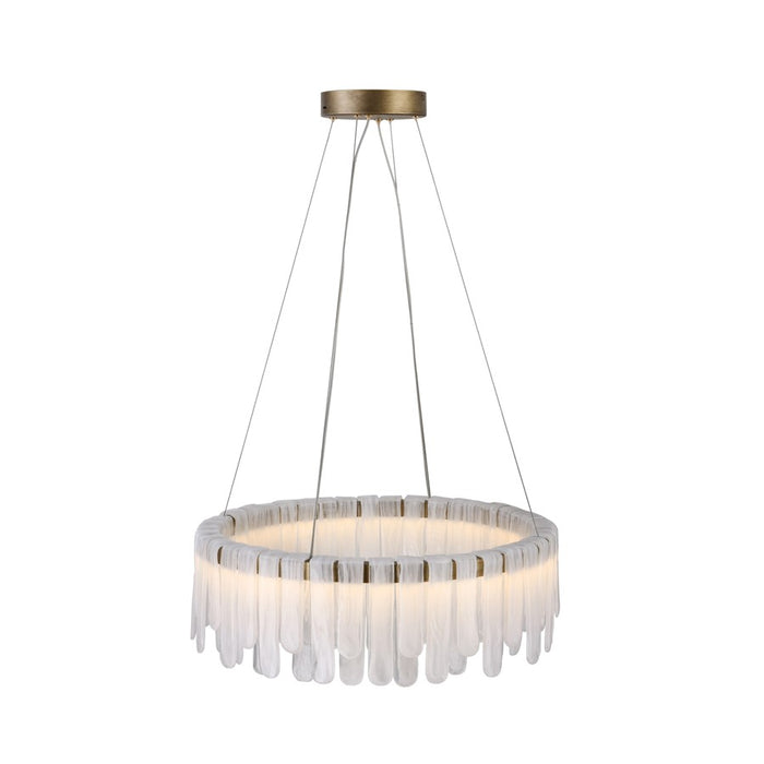 Artcraft Roselle 1Lt LED 25" Pendant, Legacy Brass/Piastra