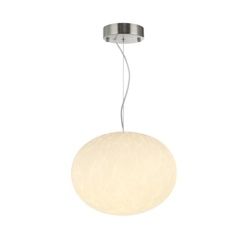 Artcraft Portico 1Lt LED 9" Pendant, Satin Nickel/White Lava
