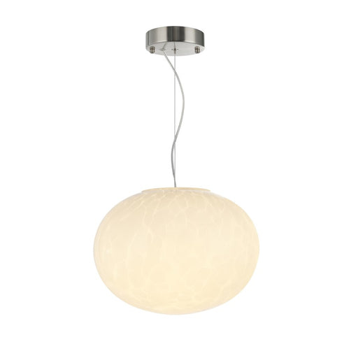 Artcraft Portico 1Lt LED 9" Pendant, Satin Nickel/White Lava