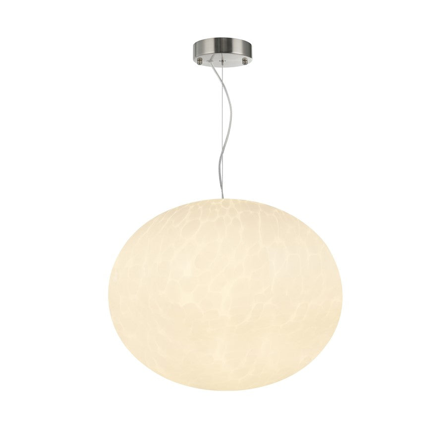 Artcraft Portico 1Lt LED 12" Pendant, Satin Nickel/White Lava