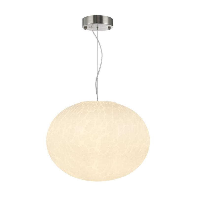 Artcraft Portico 1Lt LED 12" Pendant, Satin Nickel/White Lava