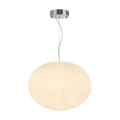Artcraft Portico 1Lt LED 12" Pendant, Satin Nickel/White Lava