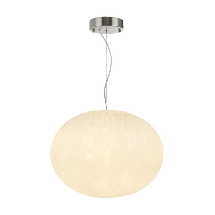 Artcraft Portico 1Lt LED 12" Pendant, Satin Nickel/White Lava