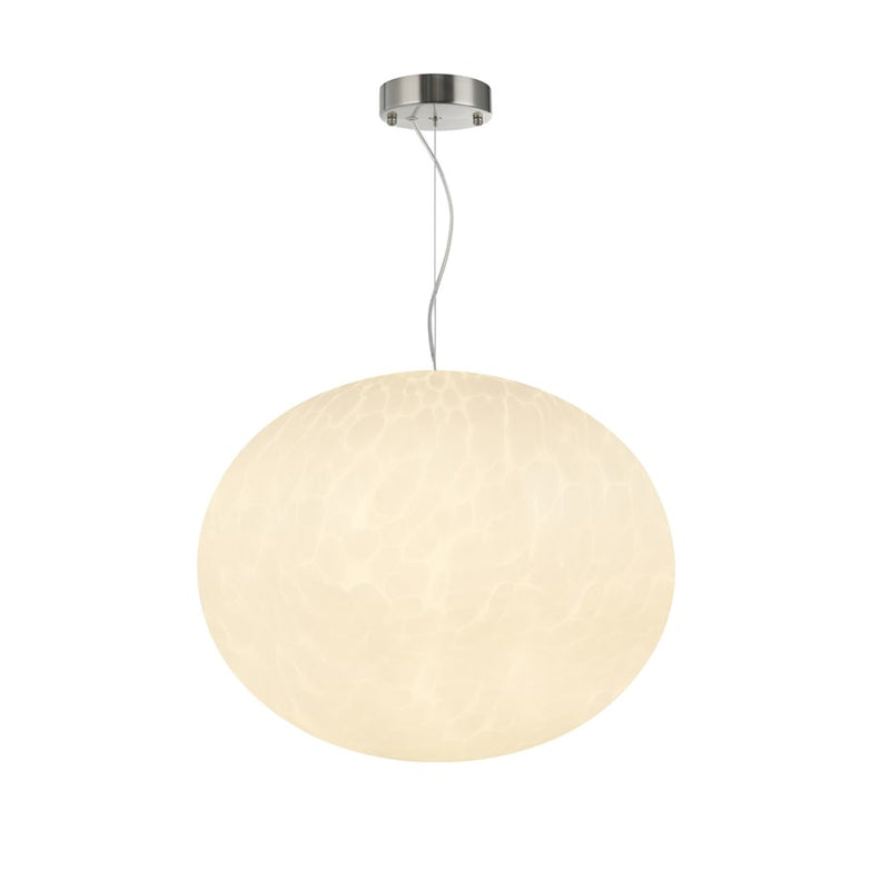 Artcraft Portico 1Lt LED 15" Pendant, Satin Nickel/White Lava