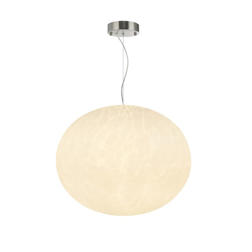 Artcraft Portico 1Lt LED 15" Pendant, Satin Nickel/White Lava