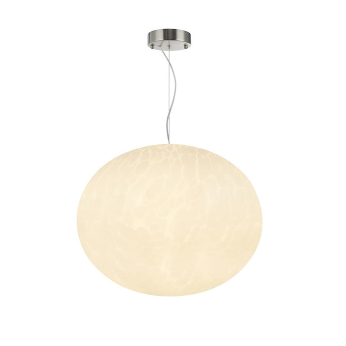 Artcraft Portico 1Lt LED 15" Pendant, Satin Nickel/White Lava