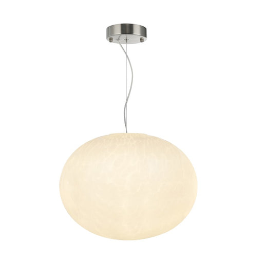 Artcraft Portico 1Lt LED 15" Pendant, Satin Nickel/White Lava