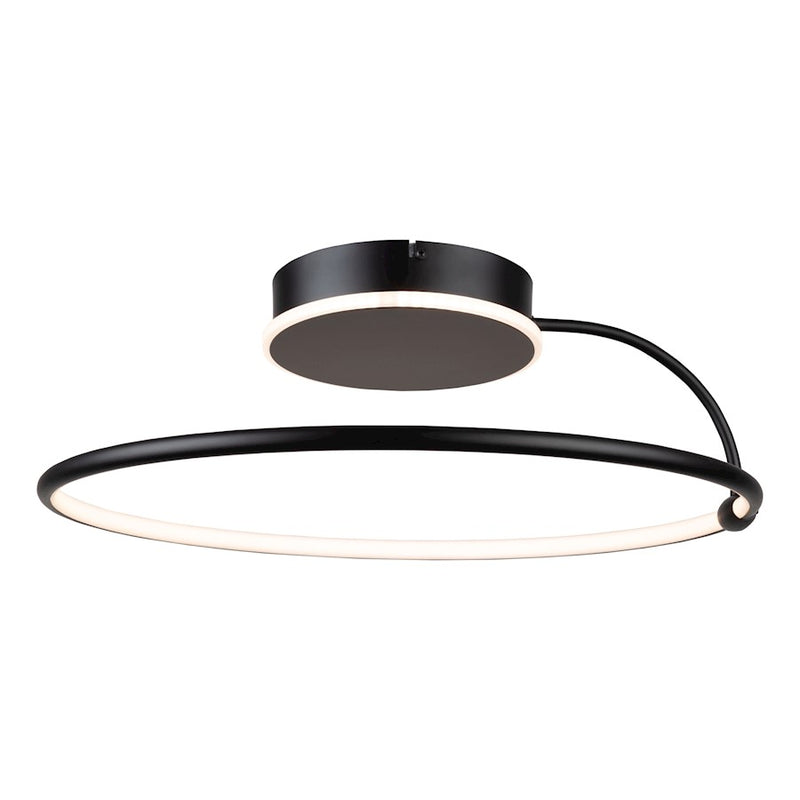 Artcraft Halo 16" Integrated LED Semi-Flush Mount, Black