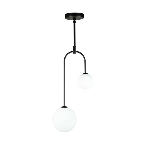 Artcraft Comet 2 Light Pendant, Matte Black/Opal