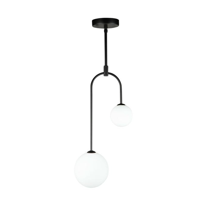 Artcraft Comet 2 Light Pendant, Matte Black/Opal