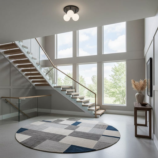 Artcraft Comet Semi Flushmount, Matte Black/Opal