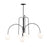 Artcraft Comet 6 Light Chandelier, Matte Black/Opal