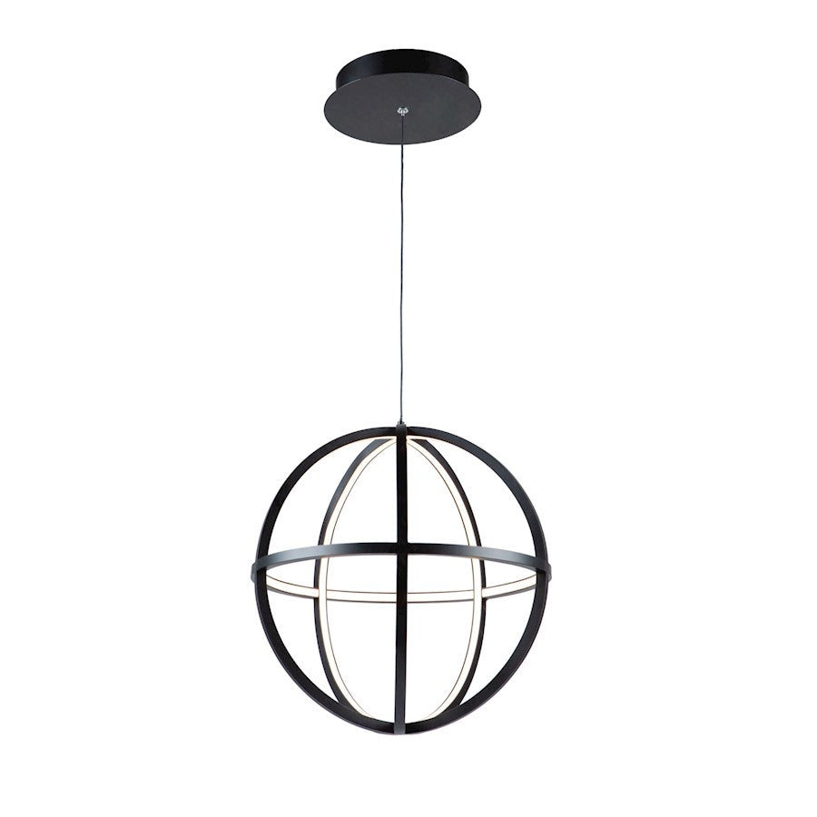 Artcraft Celestial 4 Light 35W LED Orb Chandelier, Matte Black
