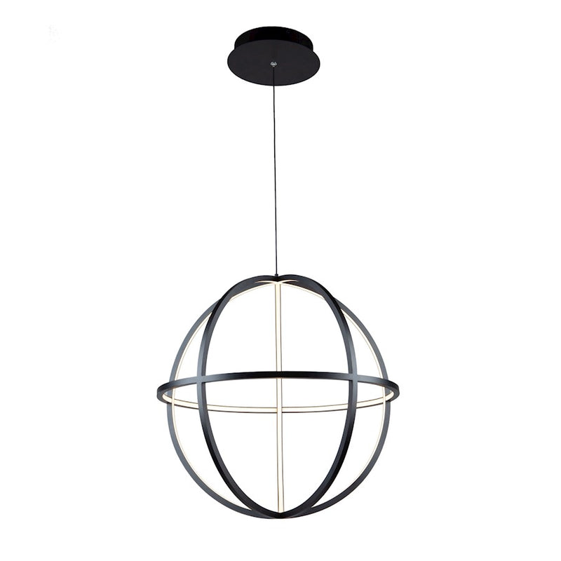 Artcraft Celestial 4 Light LED Orb Chandelier, Matte Black