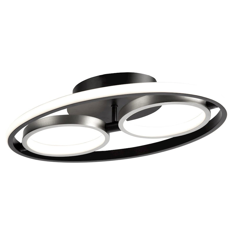 Artcraft Gemini 18W LED Flush Mount, Black/Nickel