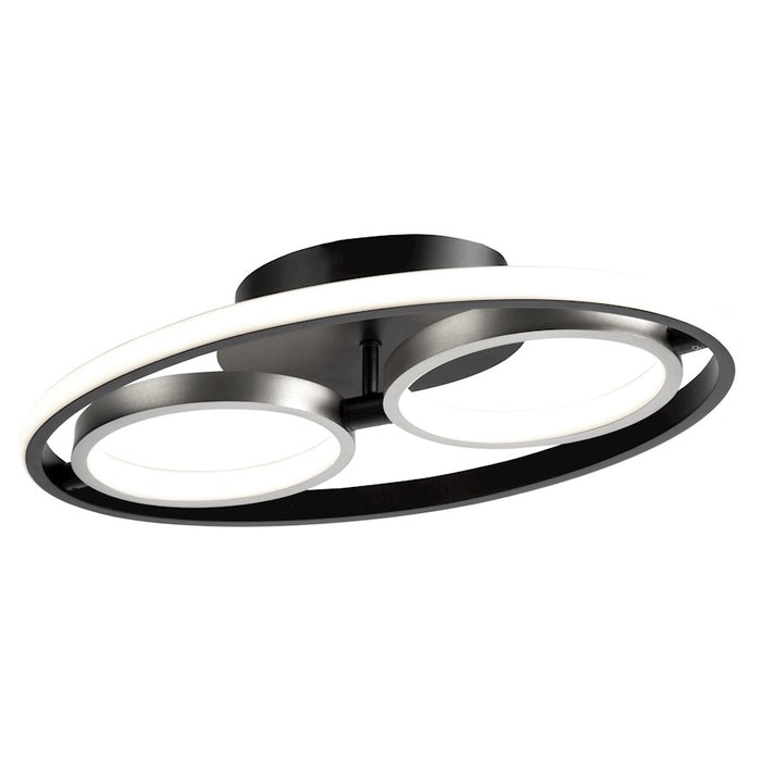 Artcraft Gemini 18W LED Flush Mount, Black/Nickel