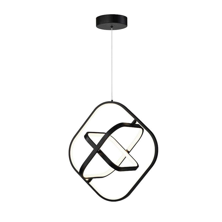 Artcraft Sienna 1 Light LED Square Pendant, Semi Gloss Black/ - AC6690BK