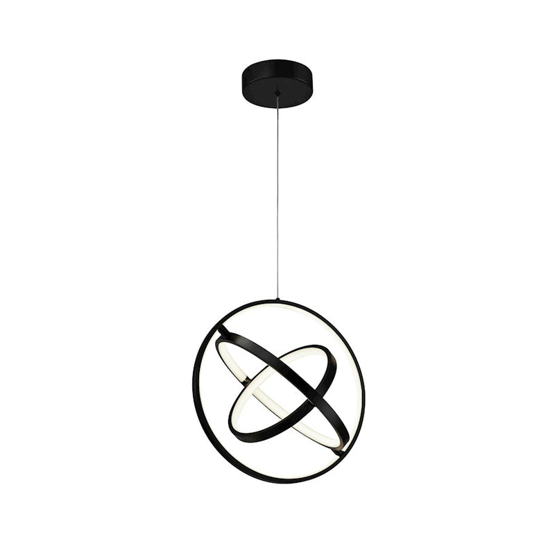 Artcraft Sienna 1 Light LED Orb Pendant, Semi Gloss Black