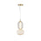 Artcraft Cyra 1 Light Double Shade Pendant, Brass/White/Smoke - AC6701BR